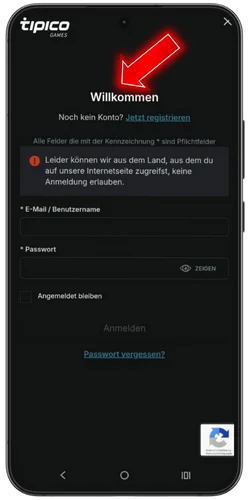 App starten und einloggen