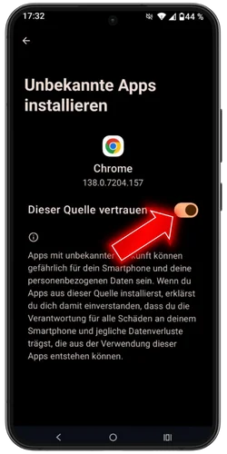 Unbekannte Quellen erlauben