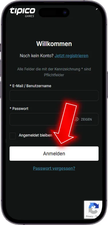 Anmelden bestätigen