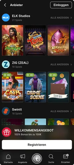 Verfügbare Spieleanbieter im Tipico Casino