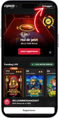 Öffnen Sie unsere App