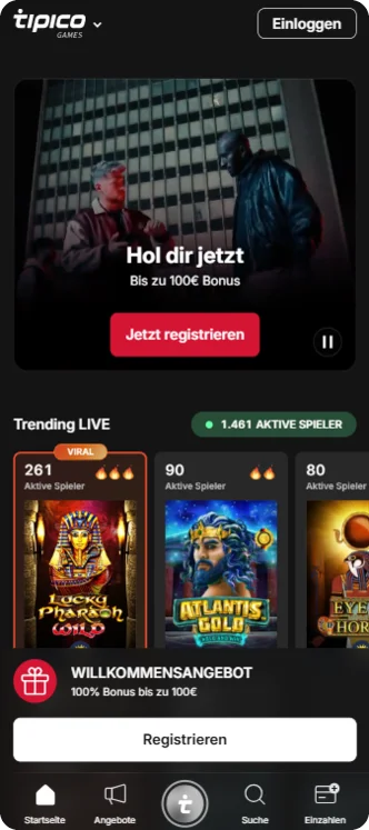 Tipico Login App Startseite