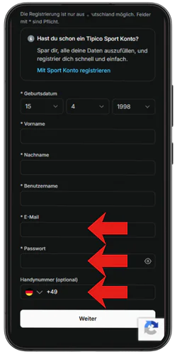 Tipico Casino Kontaktdaten angeben
