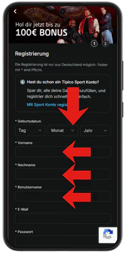 Tipico Casino Persönliche Daten eingeben